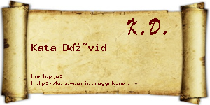 Kata Dávid névjegykártya